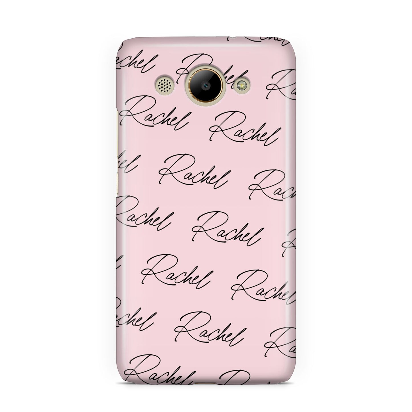 Personalised Pink Script Name Pattern Huawei Y3 2017