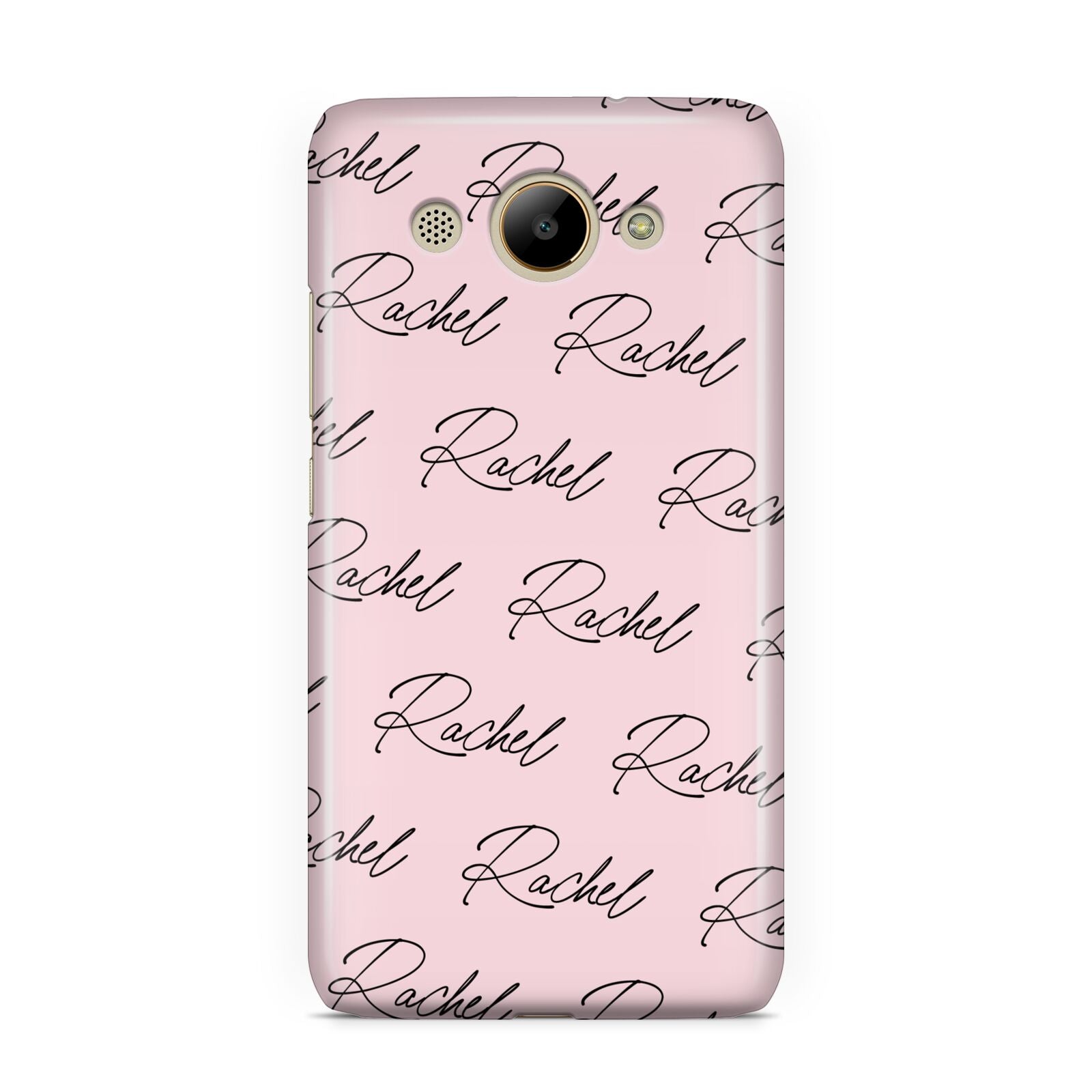 Personalised Pink Script Name Pattern Huawei Y3 2017