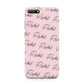 Personalised Pink Script Name Pattern Huawei Y6 2018