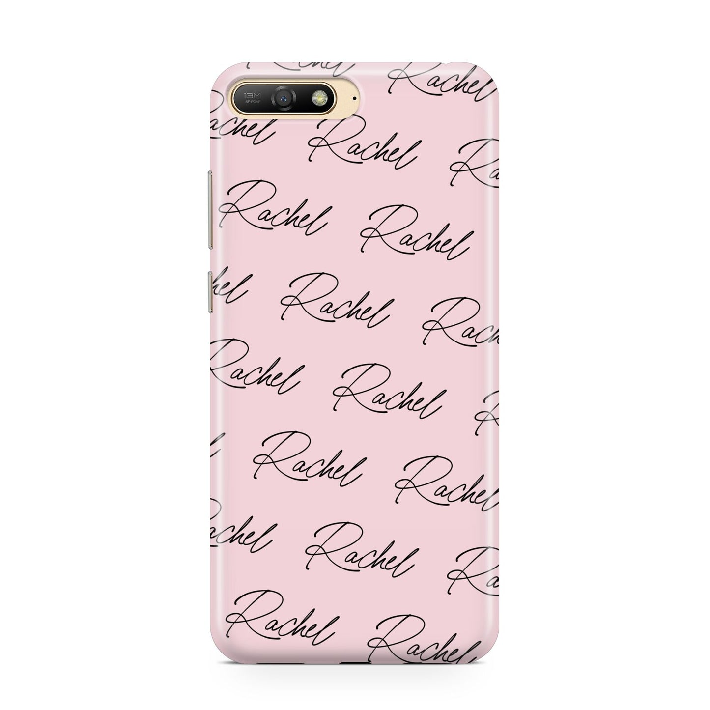Personalised Pink Script Name Pattern Huawei Y6 2018