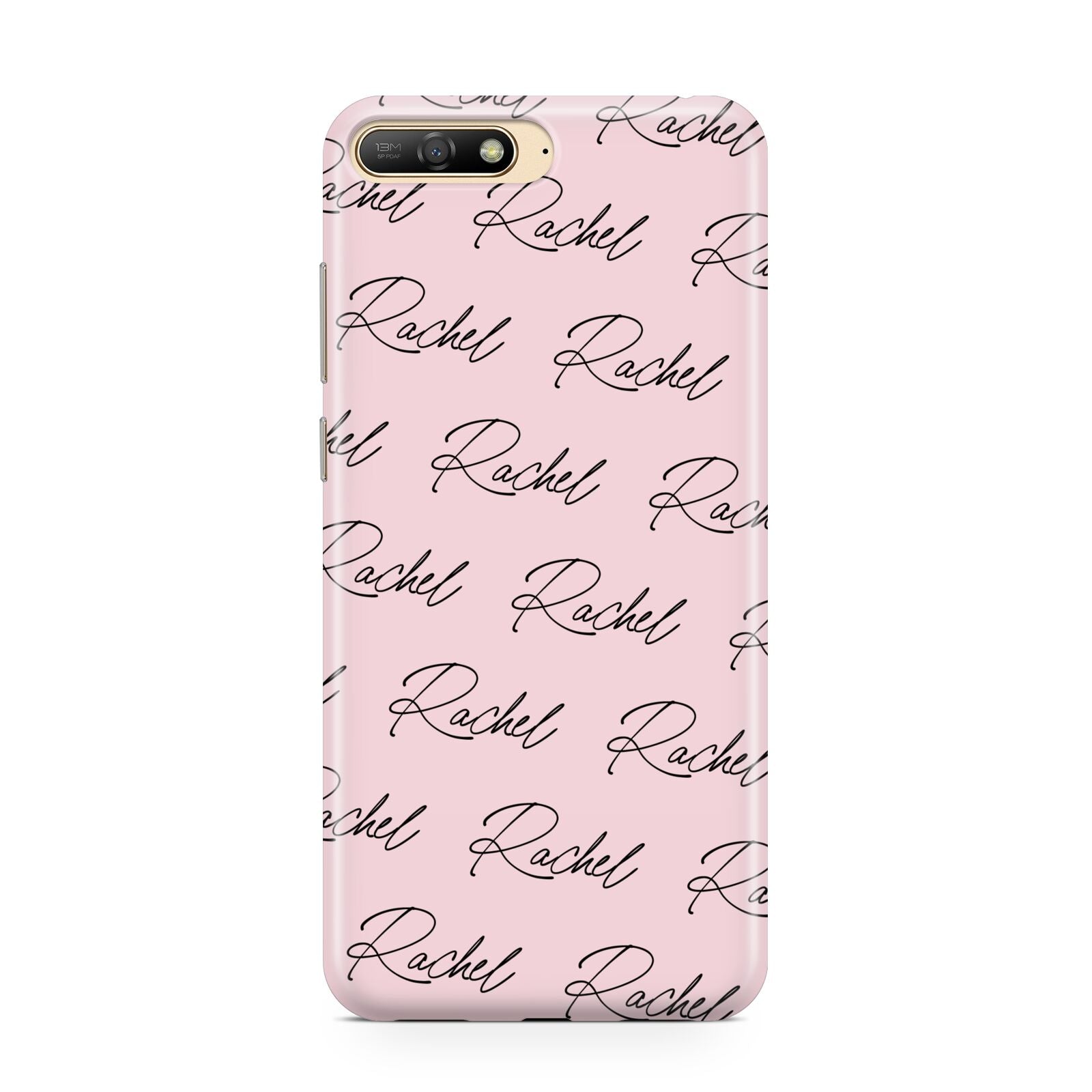 Personalised Pink Script Name Pattern Huawei Y6 2018