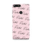 Personalised Pink Script Name Pattern Huawei Y7 2018
