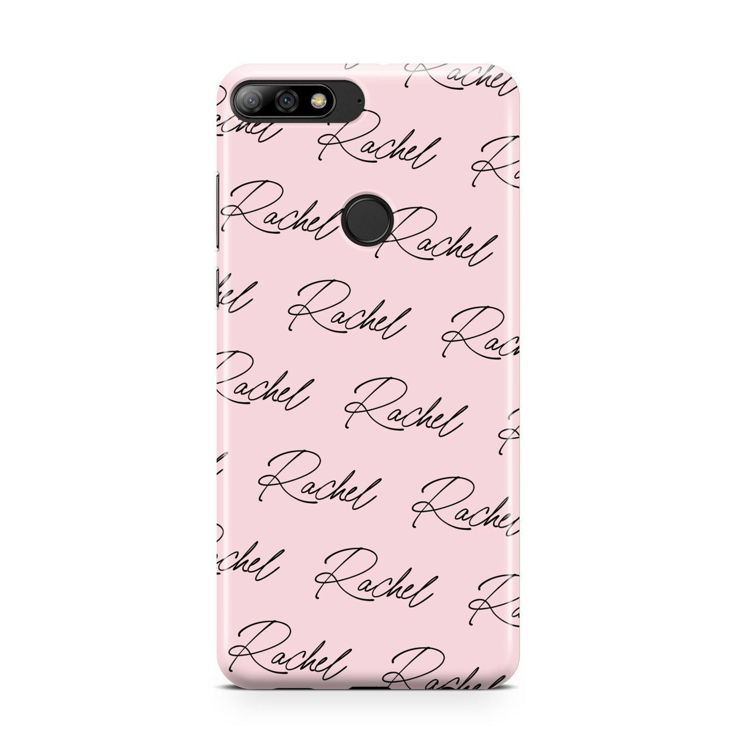 Personalised Pink Script Name Pattern Huawei Y7 2018