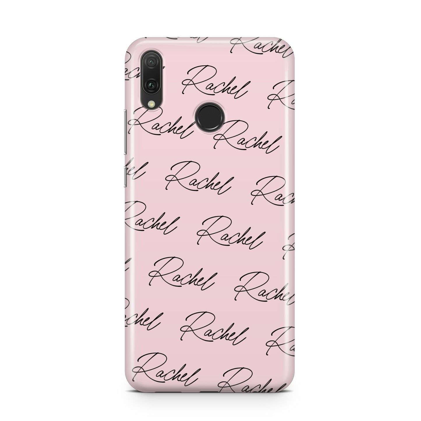 Personalised Pink Script Name Pattern Huawei Y9 2019