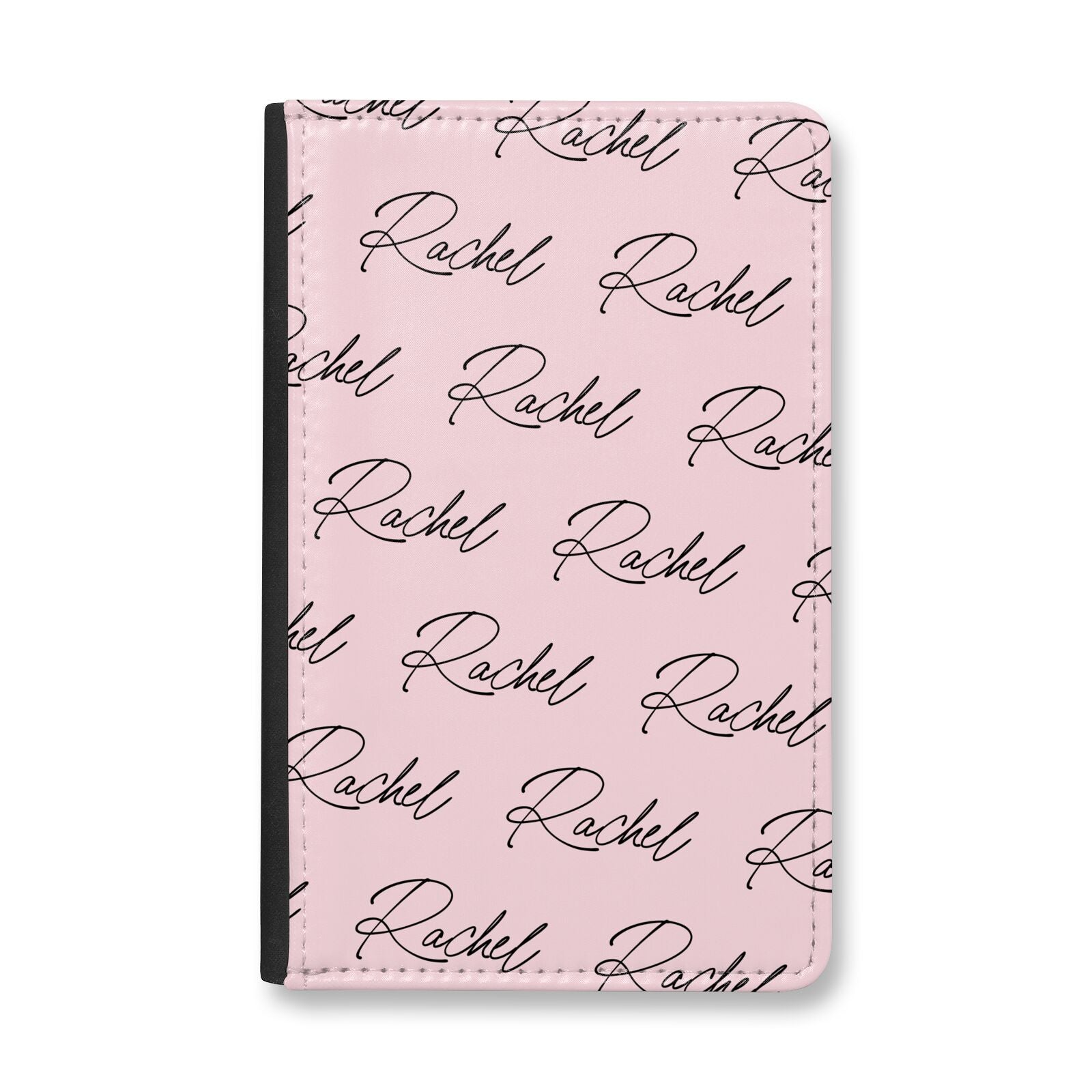 Personalised Pink Script Name Pattern Passport Holder