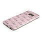 Personalised Pink Script Name Pattern Protective Samsung Galaxy Case Angled Image