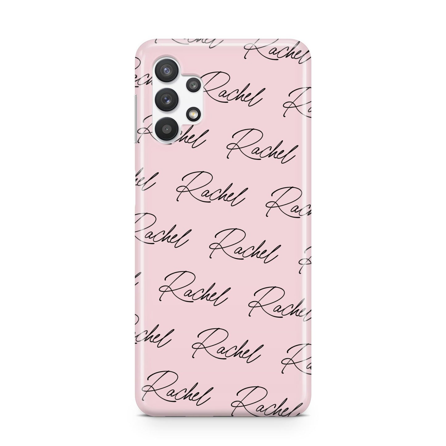 Personalised Pink Script Name Pattern Samsung A32 5G Case
