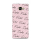 Personalised Pink Script Name Pattern Samsung Galaxy A3 2016 Case on gold phone