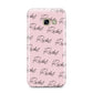 Personalised Pink Script Name Pattern Samsung Galaxy A3 2017 Case on gold phone