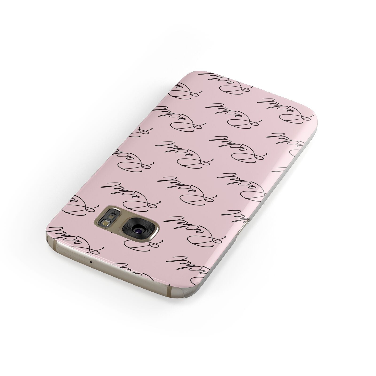 Personalised Pink Script Name Pattern Samsung Galaxy Case Front Close Up