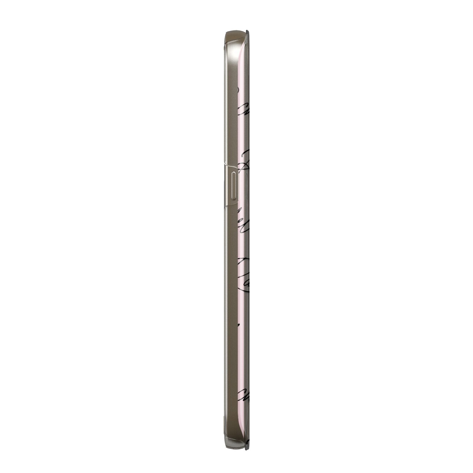 Personalised Pink Script Name Pattern Samsung Galaxy Case Side View