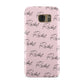 Personalised Pink Script Name Pattern Samsung Galaxy Case