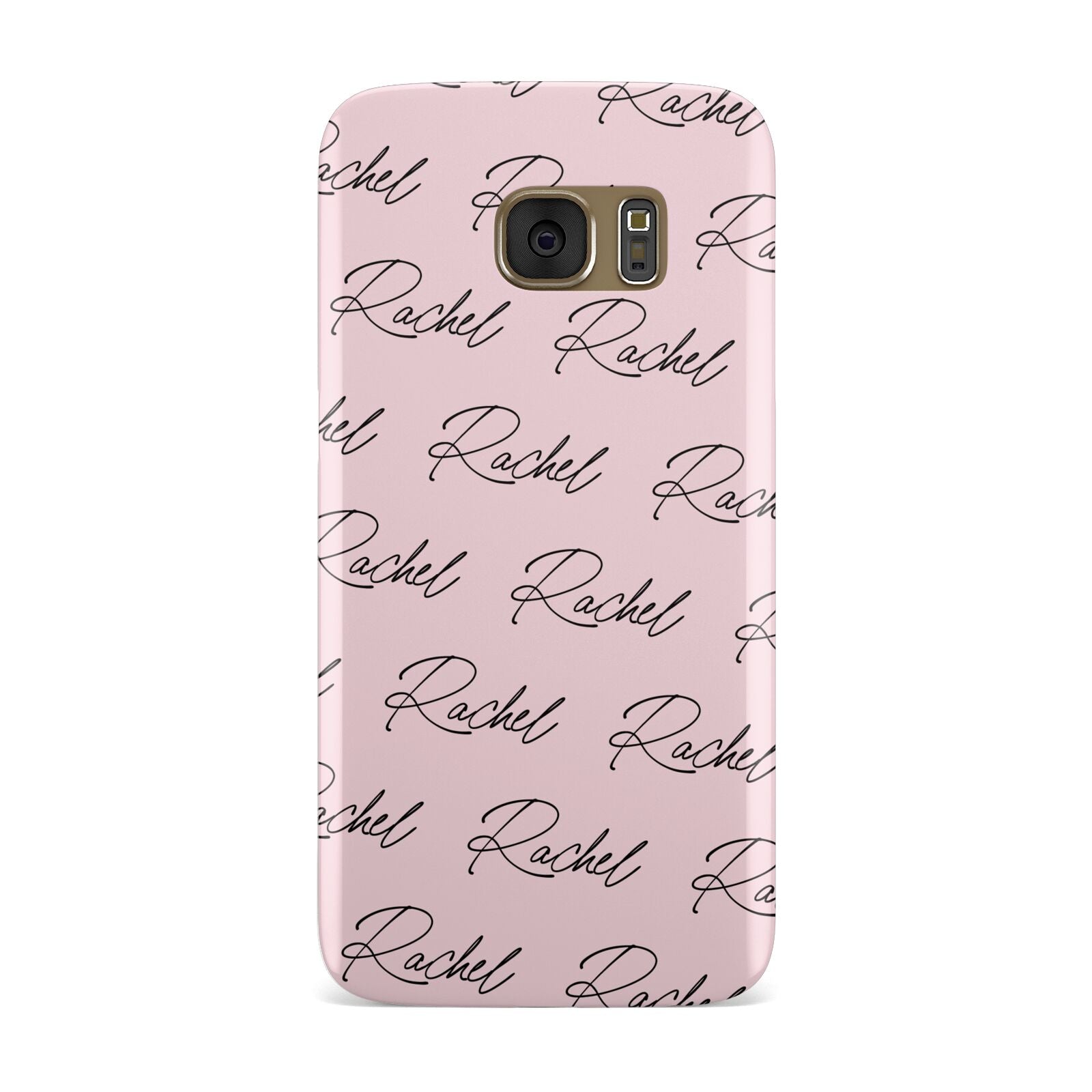 Personalised Pink Script Name Pattern Samsung Galaxy Case