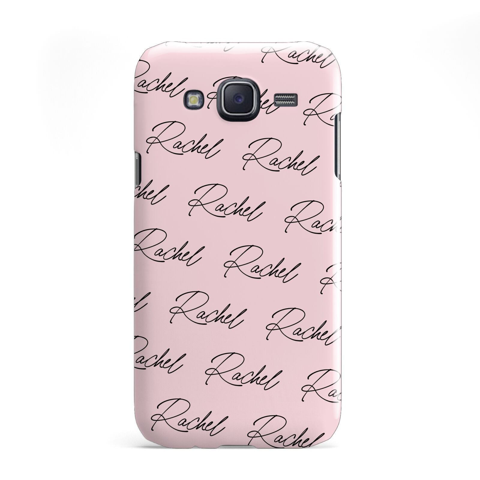 Personalised Pink Script Name Pattern Samsung Galaxy J5 Case
