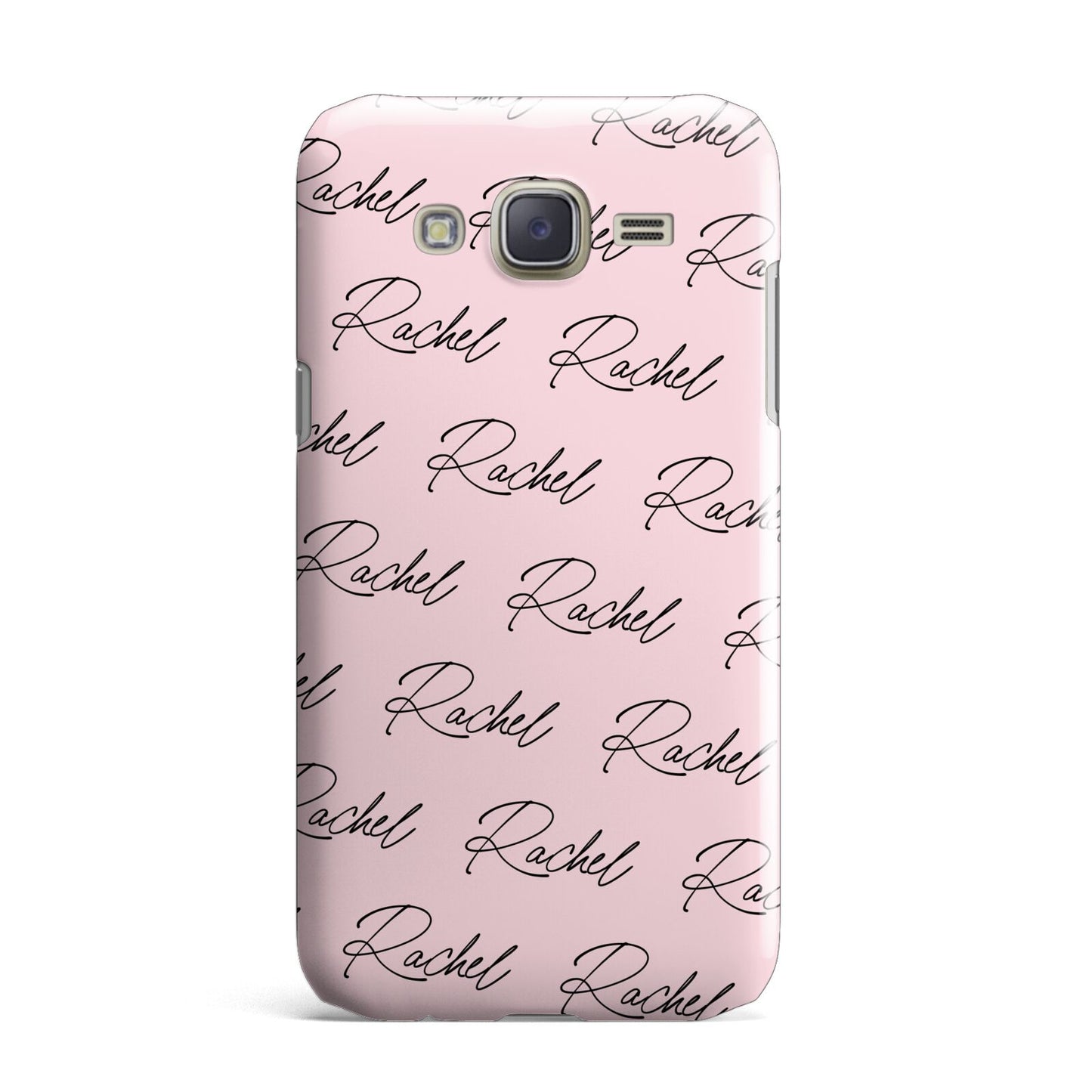 Personalised Pink Script Name Pattern Samsung Galaxy J7 Case