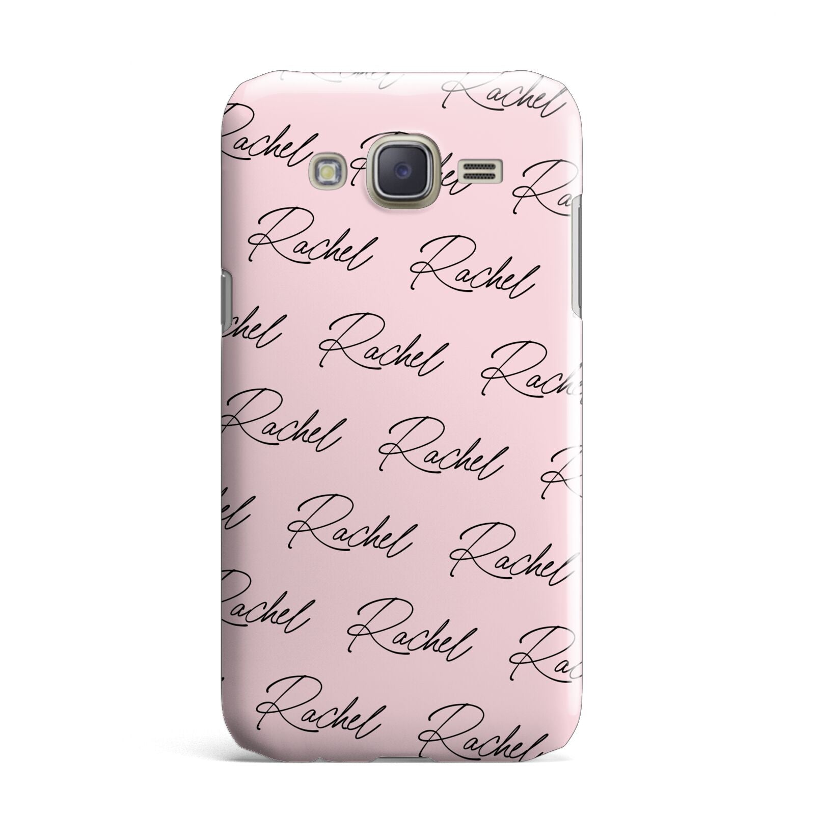 Personalised Pink Script Name Pattern Samsung Galaxy J7 Case