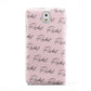 Personalised Pink Script Name Pattern Samsung Galaxy Note 3 Case