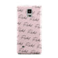 Personalised Pink Script Name Pattern Samsung Galaxy Note 4 Case