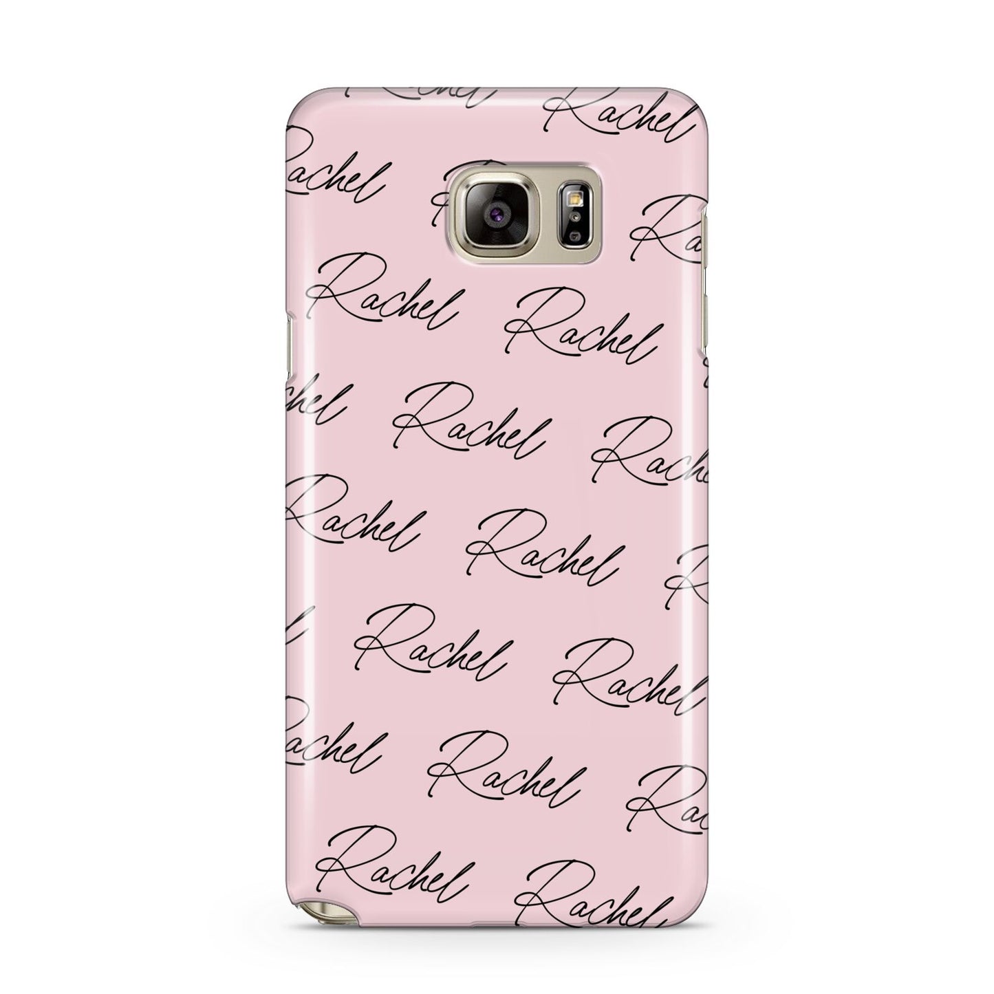 Personalised Pink Script Name Pattern Samsung Galaxy Note 5 Case
