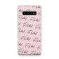 Personalised Pink Script Name Pattern Samsung Galaxy S10 Plus Case