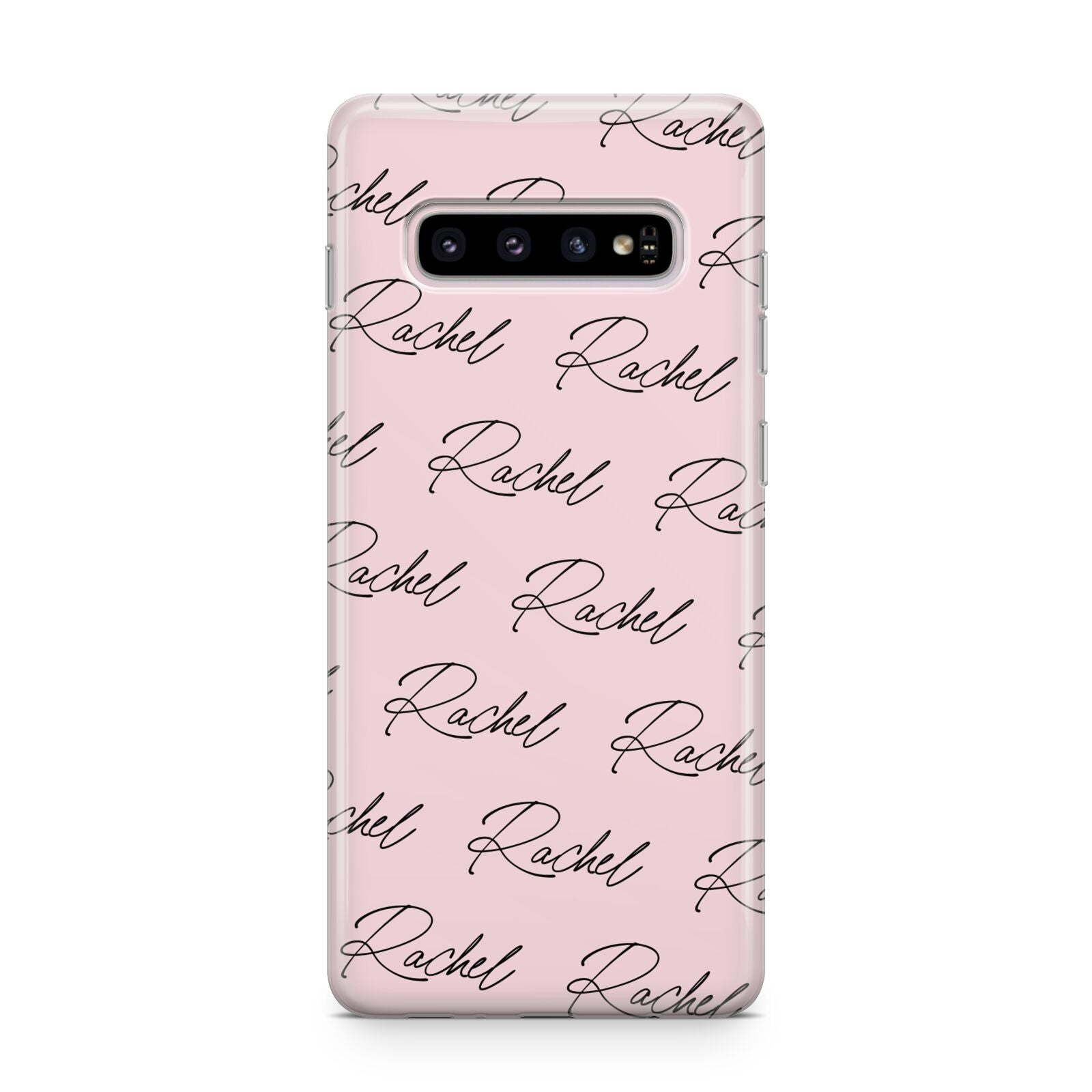 Personalised Pink Script Name Pattern Samsung Galaxy S10 Plus Case
