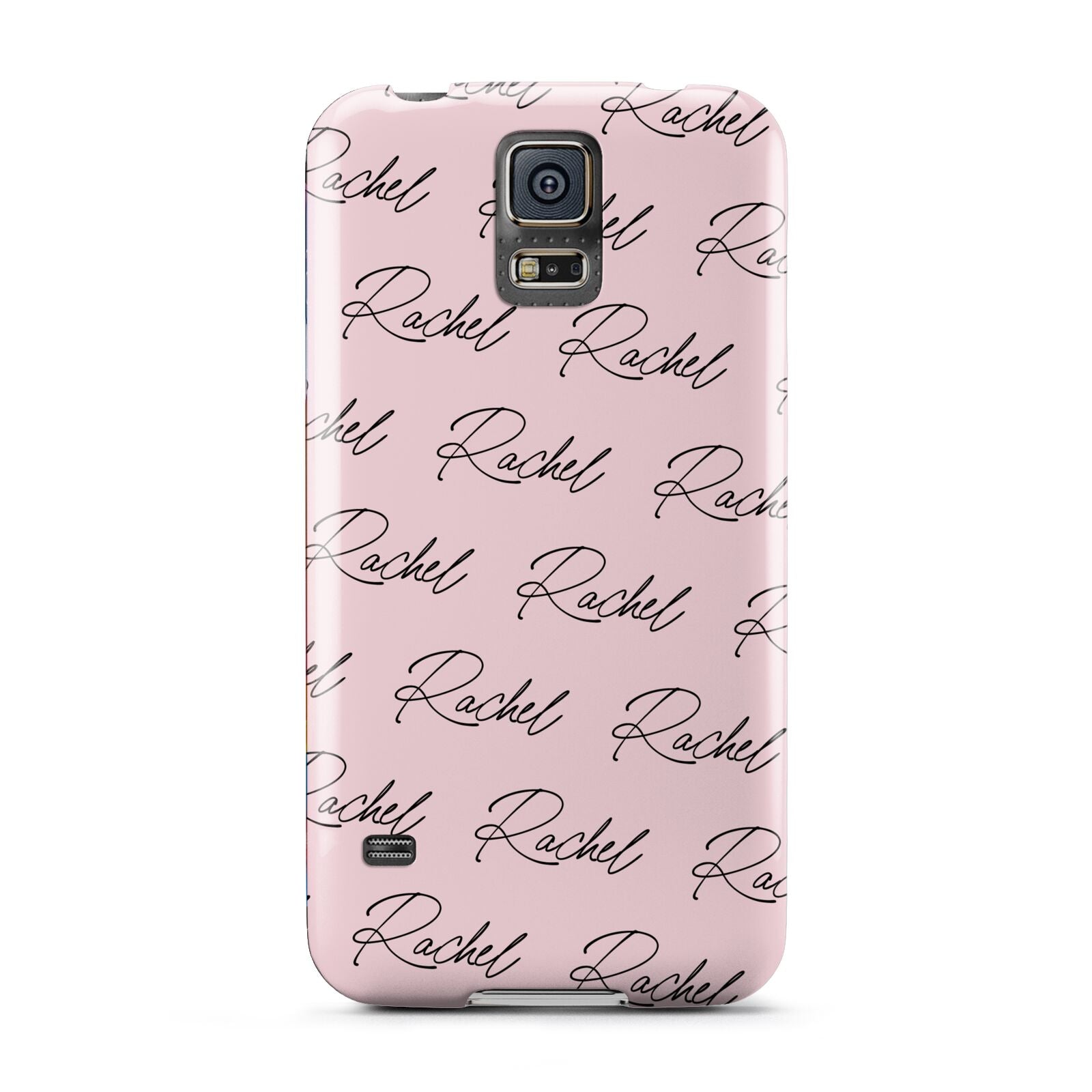 Personalised Pink Script Name Pattern Samsung Galaxy S5 Case