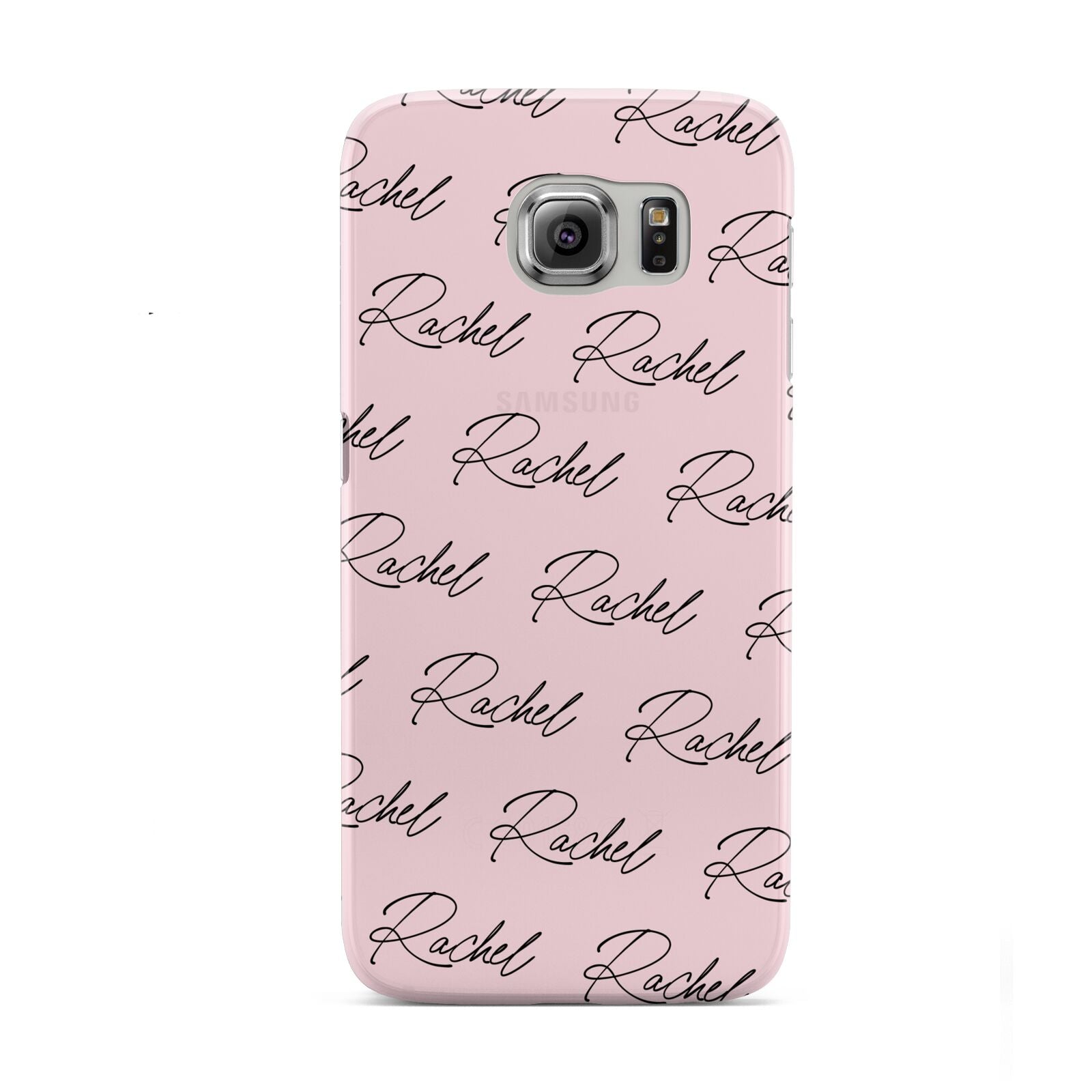 Personalised Pink Script Name Pattern Samsung Galaxy S6 Case
