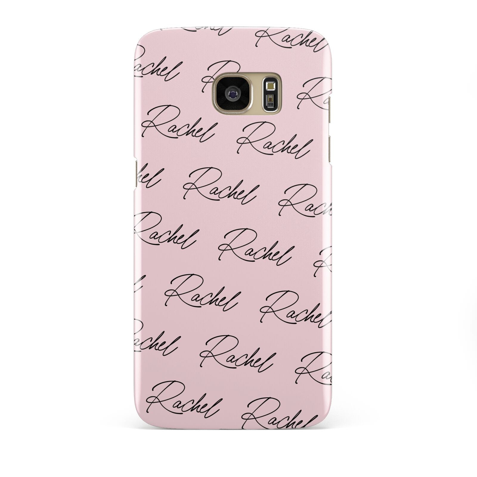 Personalised Pink Script Name Pattern Samsung Galaxy S7 Edge Case