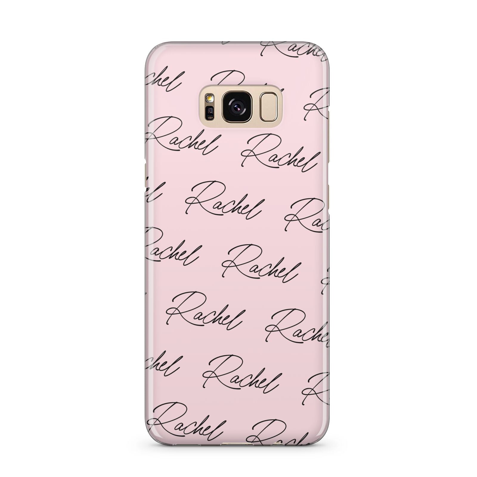 Personalised Pink Script Name Pattern Samsung Galaxy S8 Plus Case