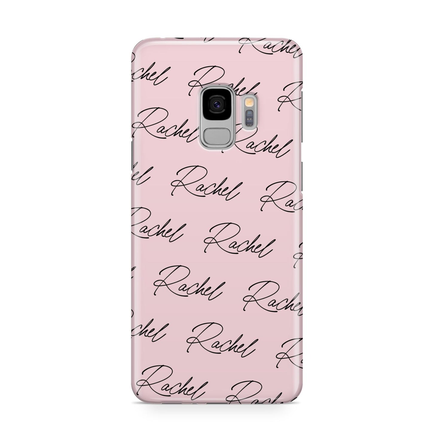 Personalised Pink Script Name Pattern Samsung Galaxy S9 Case