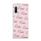Personalised Pink Script Name Pattern Sony Xperia 10 III Case