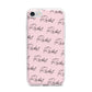 Personalised Pink Script Name Pattern iPhone 7 Bumper Case on Silver iPhone