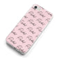 Personalised Pink Script Name Pattern iPhone 8 Bumper Case on Silver iPhone Alternative Image