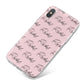 Personalised Pink Script Name Pattern iPhone X Bumper Case on Silver iPhone