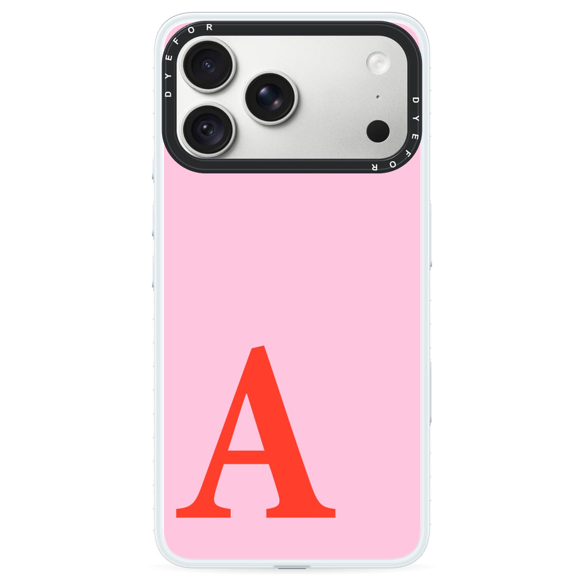 Personalised Pink and Red iPhone 18 Pro Max Black Impact Pre order Case on Silver phone