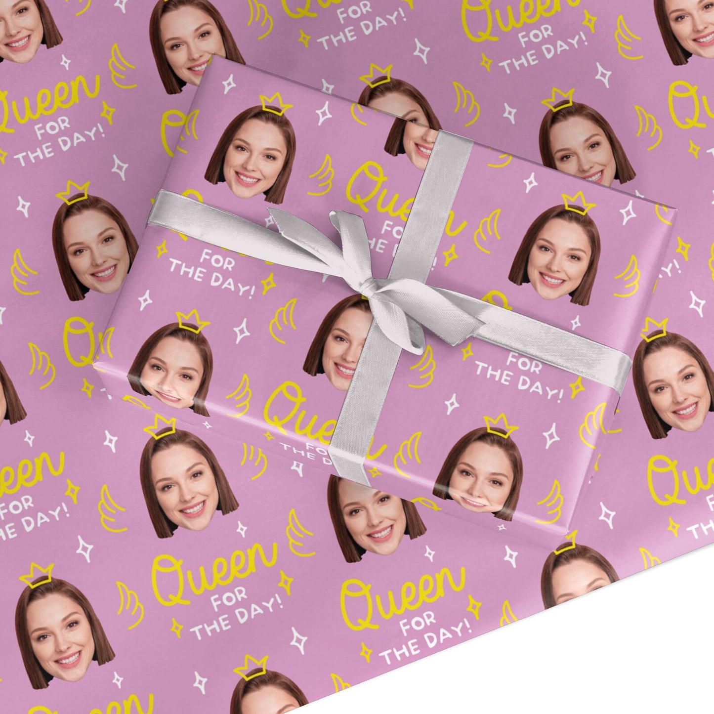 Personalised Queen For The Day Photo Custom Wrapping Paper