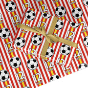 Personalised Red White Yellow Football Custom Wrapping Paper