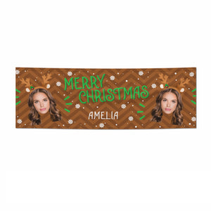 Personalised Reindeer Photo Face Banner
