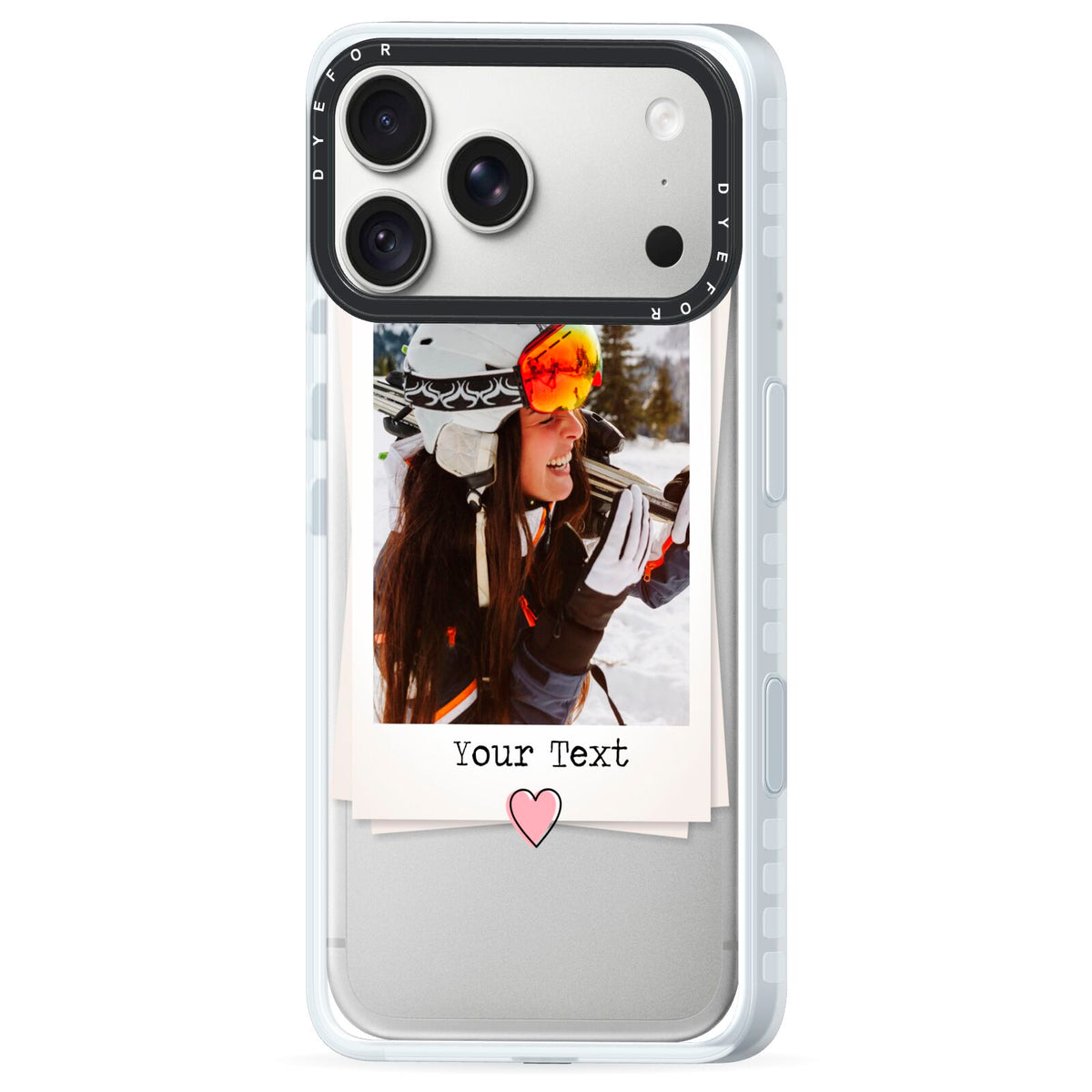 Personalised Retro Photo iPhone 18 Pro Max Black Impact Pre order Case Side Angle on Silver phone