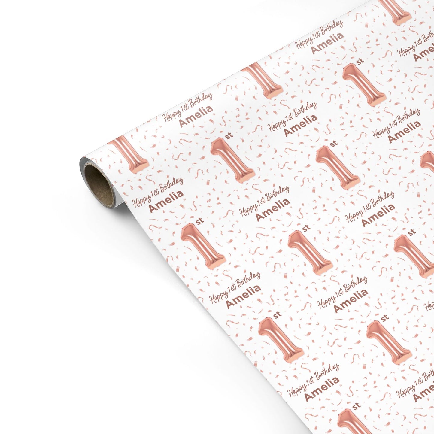 Personalised Rose Gold Number Balloon Personalised Gift Wrap