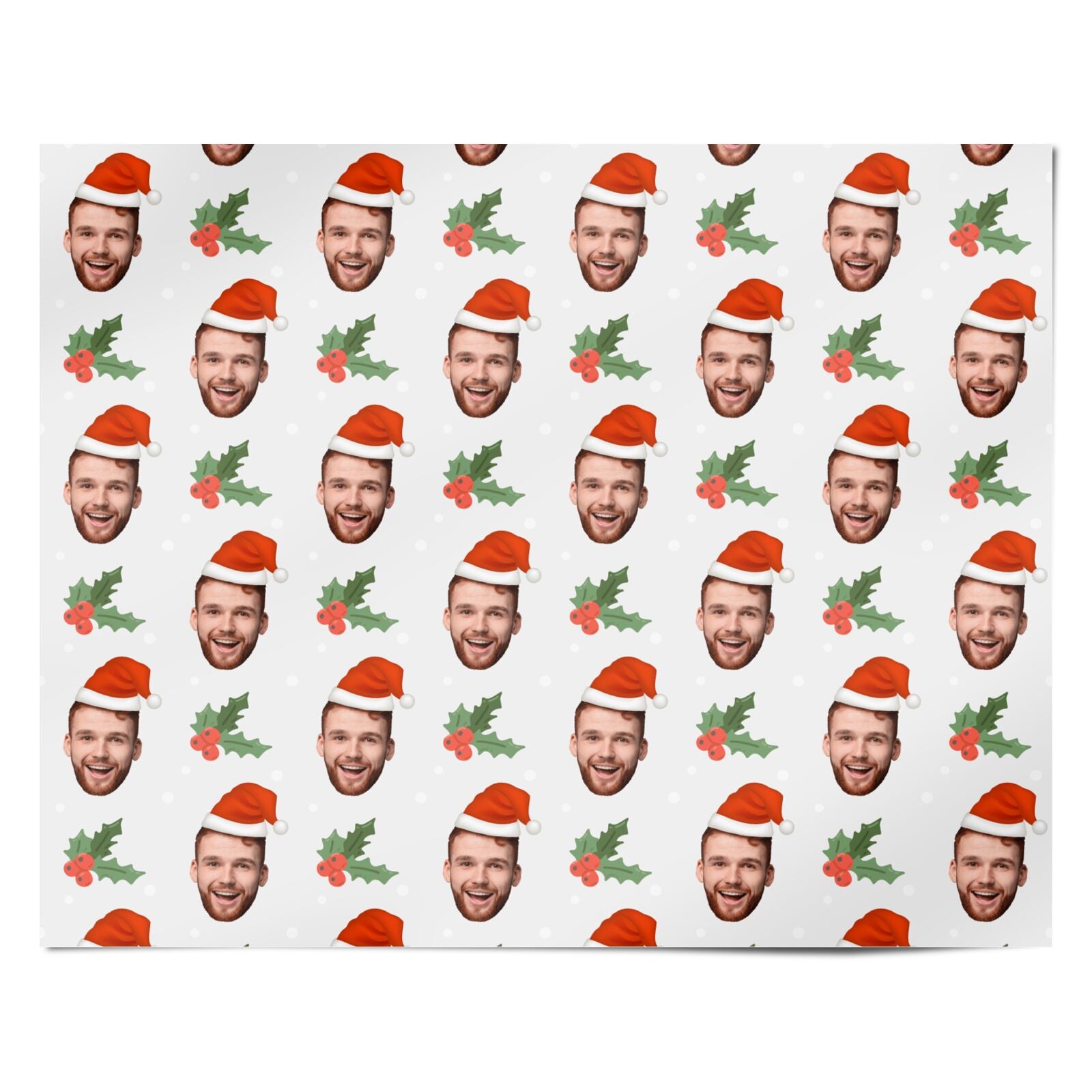 Personalised Santa Hat Photo Face Personalised Wrapping Paper Alternative
