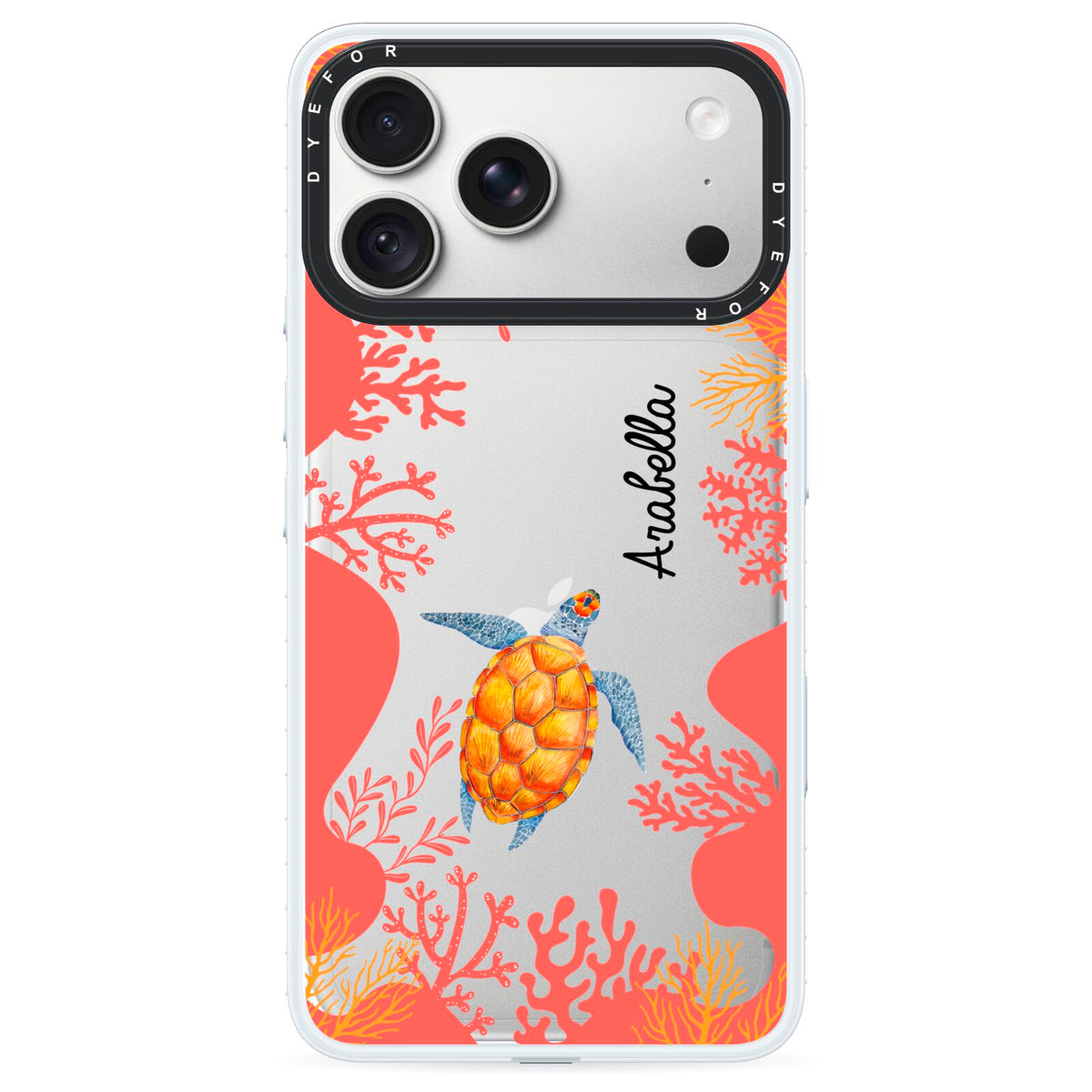 Personalised Sea Life iPhone 18 Pro Black Impact Pre order Case on Silver phone