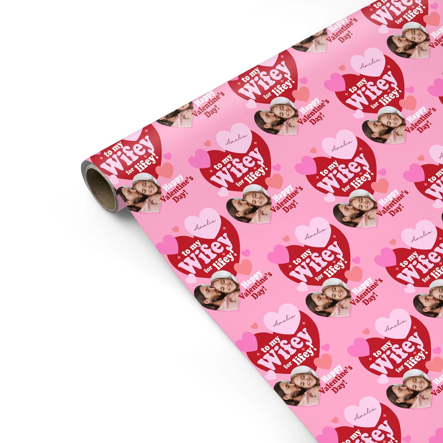 Personalised To My Wifey Valentines Photo Personalised Gift Wrap