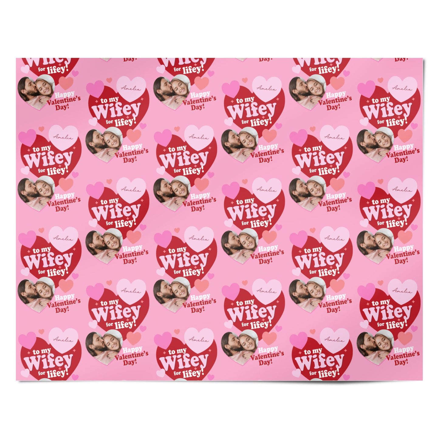 Personalised To My Wifey Valentines Photo Personalised Wrapping Paper Alternative