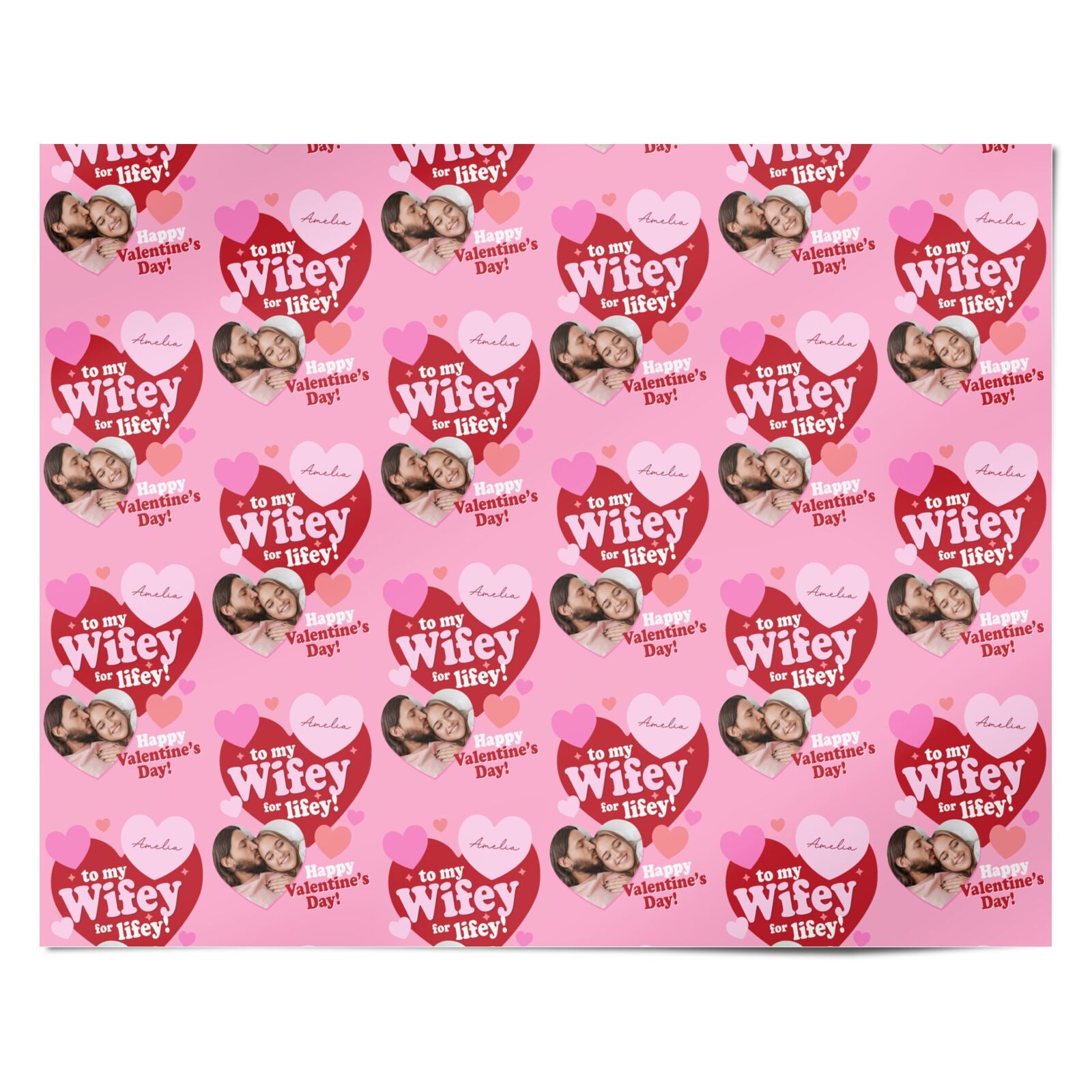 Personalised To My Wifey Valentines Photo Personalised Wrapping Paper Alternative
