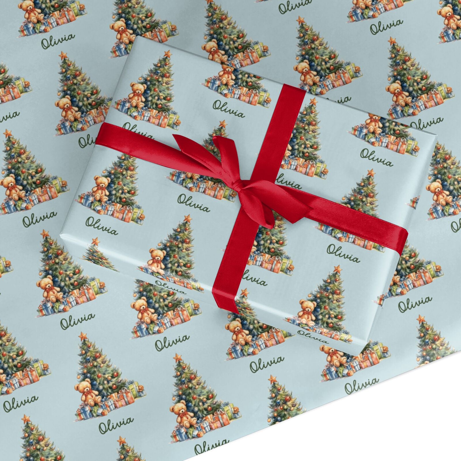 Personalised Traditional Christmas Tree Custom Wrapping Paper