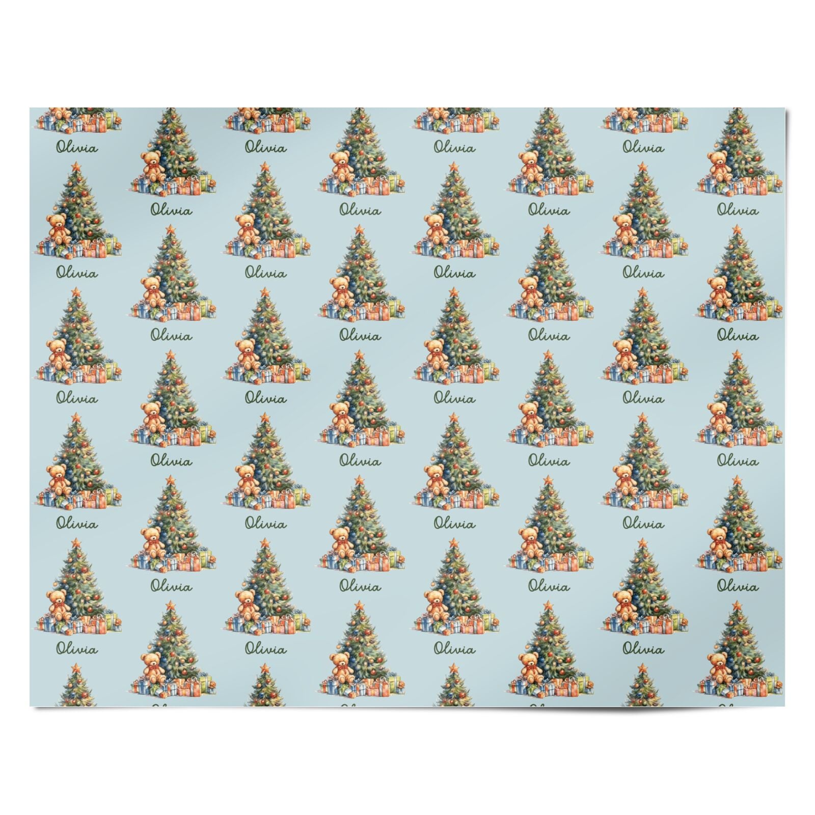 Personalised Traditional Christmas Tree Personalised Wrapping Paper Alternative