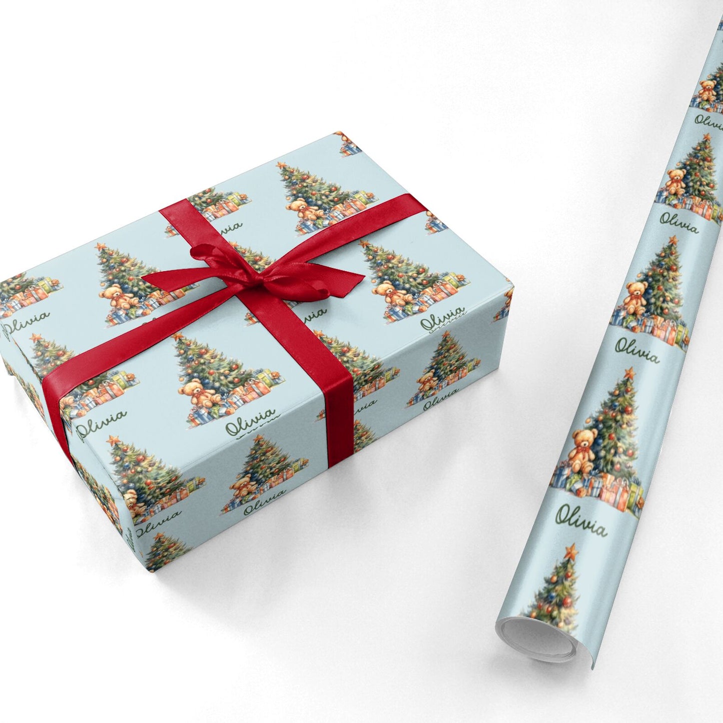 Personalised Traditional Christmas Tree Personalised Wrapping Paper