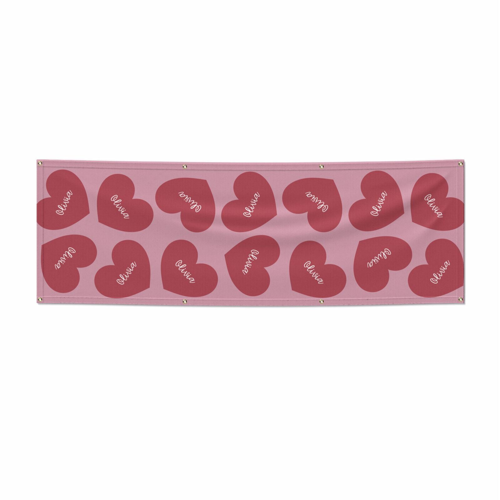 Personalised Valentine Heart 6x2 Banner