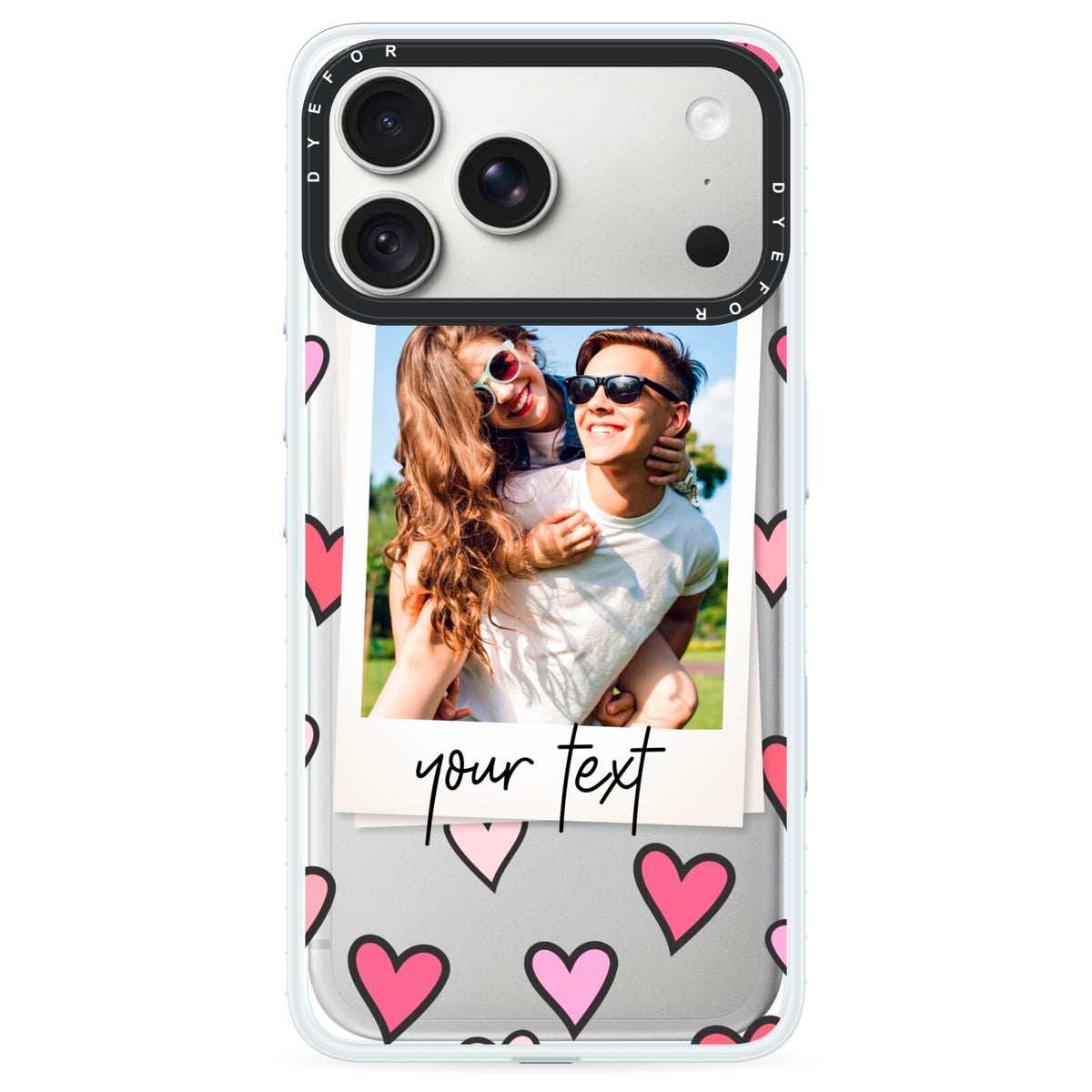Personalised Valentine s Day Photo iPhone 18 Pro Black Impact Pre order Case on Silver phone